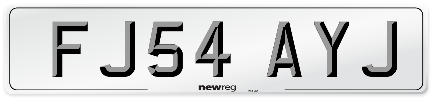 FJ54 AYJ Number Plate from New Reg